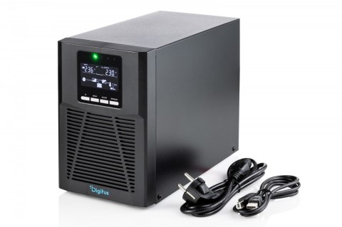 Digitus Zasilacz awaryjny UPS Online Tower 19" LCD 1000VA/1000W 2x12V/9Ah 4xC13 1xC14 USB RS232 RJ45 GŁ.293mm