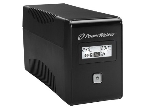 PowerWalker UPS LINE-INTERACTIVE 650VA 2X SCHUKO OUT, RJ11 IN/ OUT, USB, LCD
