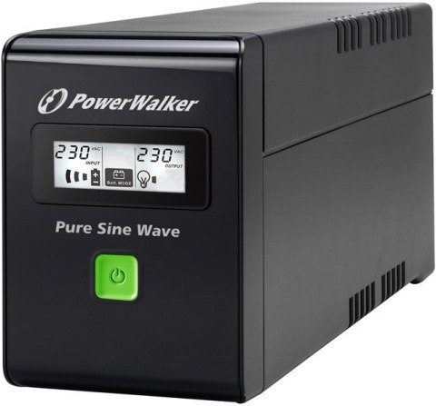 PowerWalker UPS POWER WALKER LINE-INTERACTIVE 800VA 3X IEC 230V,PURE SINE WAVE,RJ11/45 IN/OUT,USB,LCD (Pełna sinusoida)
