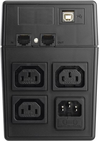 PowerWalker UPS POWER WALKER LINE-INTERACTIVE 800VA 3X IEC 230V,PURE SINE WAVE,RJ11/45 IN/OUT,USB,LCD (Pełna sinusoida)