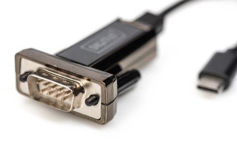 Digitus Kabel adapter USB-C 2.0 męski do RS232 (DB9) męski | chipset FTDI FT232RL | czarny | mocowanie na śruby | 1.0m