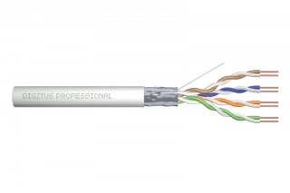 Digitus Kabel teleinformatyczny instalacyjny kat.5e, F/UTP, Eca, drut, AWG 24/1, PVC, 305m, karton, szary