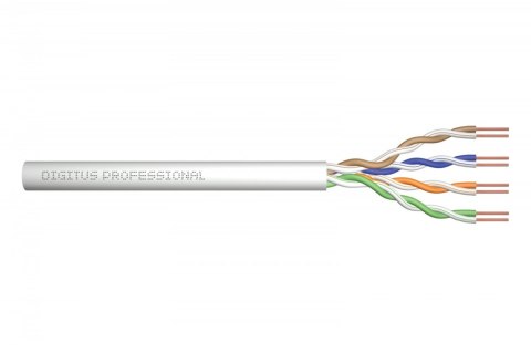 Digitus Kabel teleinformatyczny instalacyjny kat.5e, U/UTP, Dca, drut, AWG 24/1, LSOH, 500m, szpula, szary