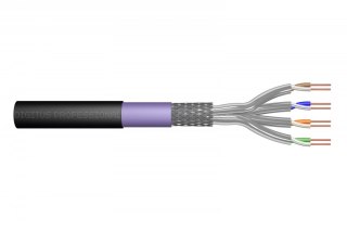 Digitus Kabel teleinformatyczny instalacyjny zewnętrzny kat.7, S/FTP, Eca, drut, AWG 23/1, PE, 1000m, szpula, czarny