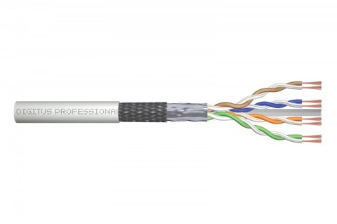 Digitus Kabel teleinformatyczny patchcordowy kat.6, SF/UTP, linka, AWG 26/7, LSOH, 100m, karton, szary