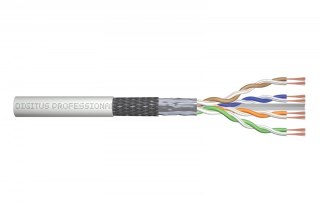 Digitus Kabel teleinformatyczny patchcordowy kat.6, SF/UTP, linka, AWG 26/7, LSOH, 305m, karton, szary