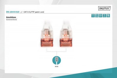 Digitus Patch cord S/FTP kat.6 LS0H 1m szary