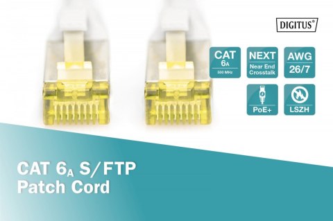 Digitus Patch cord S/FTP kat.6A LSOH 0,5m szary
