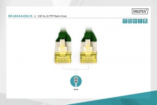 Digitus Patch cord S/FTP kat.6A LSOH 1m zielony