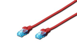 Digitus Patch cord U/UTP kat.5e PVC 0,5m czerwony
