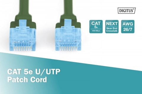 Digitus Patch cord U/UTP kat.5e PVC 10m zielony