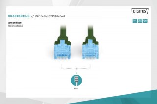 Digitus Patch cord U/UTP kat.5e PVC 1m zielony