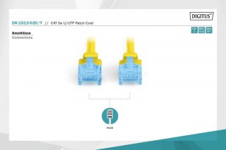 Digitus Patch cord U/UTP kat.5e PVC 2m żółty