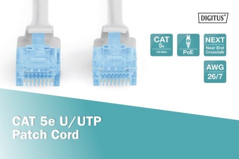 Digitus Patch cord kat.5e UTP CU AWG 26/7 0,25m szary