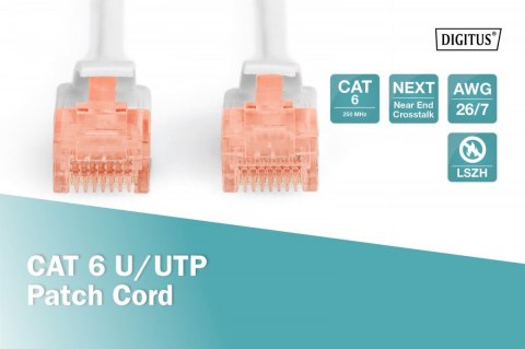 Digitus Patch cord nieekranowany U/UTP Kat.6 AWG 26/7 miedź LSOH 5,0m szary