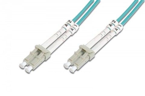 Digitus Patch cord światłowodowy FO LC-LC MM 50/125 OM3 duplex LSOH 15m turkusowy