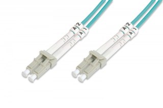 Digitus Patch cord światłowodowy FO LC-LC MM 50/125 OM3 duplex LSOH 20m turkusowy