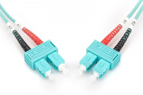 Digitus Patch cord światłowodowy FO SC-SC MM 50/125 OM3 duplex LSOH 2m turkusowy