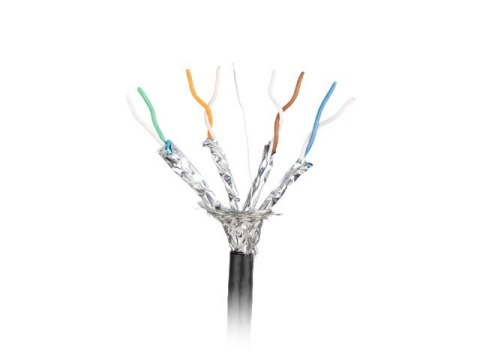 Lanberg Kabel LAN SFTP kat.6a 305m drut outdoor CU FLUKE PASSED czarny