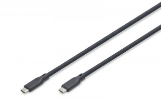 Digitus Kabel połączeniowy silikonowy USB-C-USB-C | USB 4 ver.2.0 80Gbps | 8K@60Hz | PD 3.1 240W| 1,5m | czarny