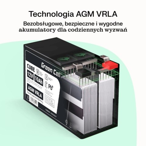 Green Cell Akumulator bezobsługowy do kasy fiskalnej, zabawki AGM VRLA 12V 2.3Ah, IP54