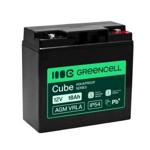 Green Cell Akumulator bezobsługowy do kasy, zabawek, kamer AGM VRLA 12V 18Ah, IP54
