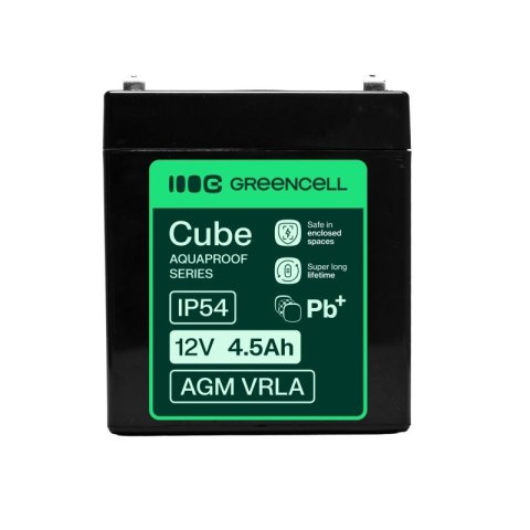 Green Cell Akumulator bezobsługowy do kasy, zabawek, kamer AGM VRLA 12V 4.5Ah IP54