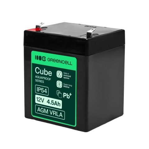 Green Cell Akumulator bezobsługowy do kasy, zabawek, kamer AGM VRLA 12V 4.5Ah IP54
