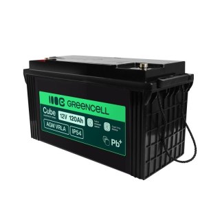 Green Cell Akumulator do łodzi, paneli solarnych AGM VRLA 12V 120Ah IP54