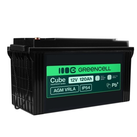 Green Cell Akumulator do łodzi, paneli solarnych AGM VRLA 12V 120Ah IP54