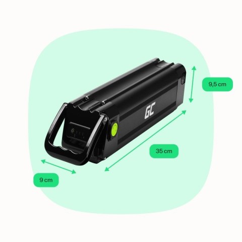 Green Cell Bateria do roweru elektrycznego Ebike z ładowarką 36V 11.6Ah 418Wh Silverfish m.in do Zündapp, Telefunken. Produkcja polska.