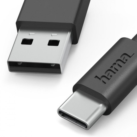 Hama Kabel ładujący USB-A USB-C 1m czarny