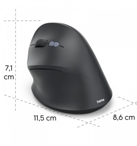Hama Mysz ergonomiczna EWM-600 czarna dla leworęcznych