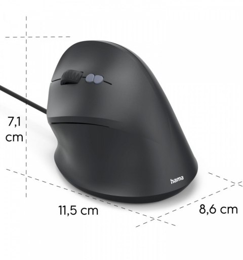 Hama Mysz ergonomiczna przewodowa ECM-500 dla leworęcznych