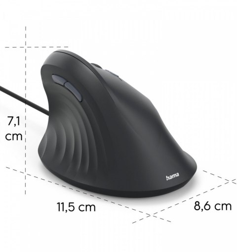 Hama Mysz ergonomiczna przewodowa ECM-500