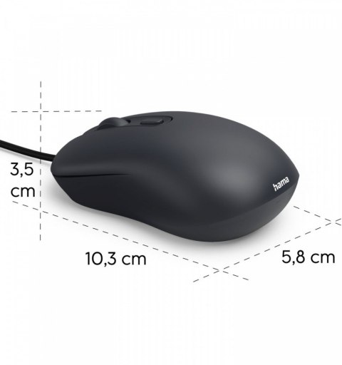 Hama Mysz przewodowa usb-C CM-200 czarna
