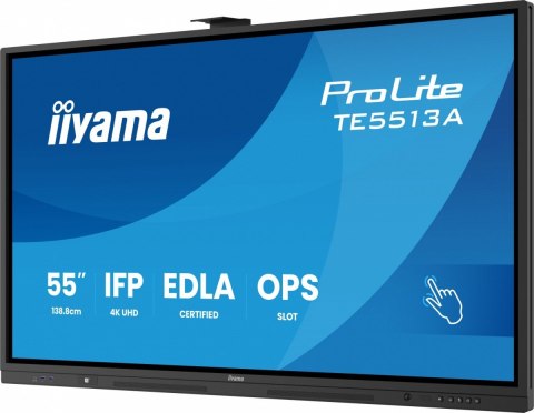 IIYAMA Monitor 55 cali ProLite TE5513A-B3AG INFRARED,40pkt,IPS,4K,500cd,1200:1,8ms WiFi,USB, ANDROID 14, Google EDLA,2x20W, uchwyt ści