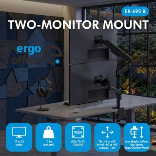 Ergo Office Uchwyt na 2 monitory 17-32 cali ER-692 B