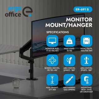 Ergo Office Uchwyt na monitor 17-32 cali ER-691 B