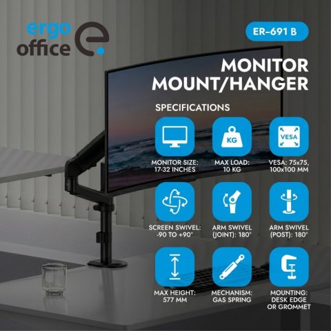 Ergo Office Uchwyt na monitor 17-32 cali ER-691 B