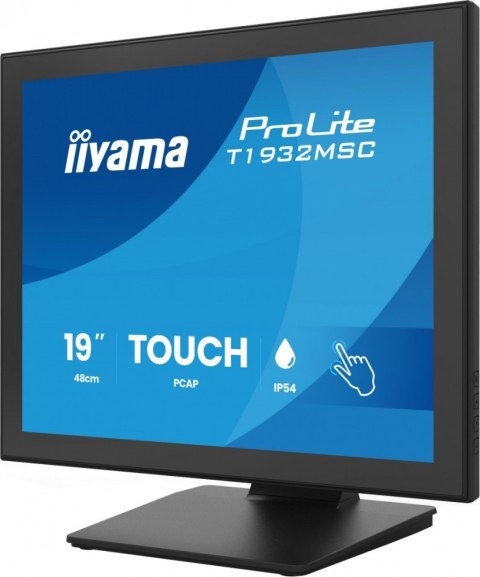 IIYAMA Monitor 19 cali T1932MSC-B2S pojemnościowy 10pt, IP54, HDMI, DP