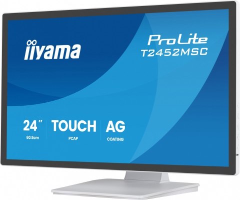 IIYAMA Monitor 24 cale T2452MSC-W2AG 10PKT,POJ,IPS,HDMI,DP,420cd, biały