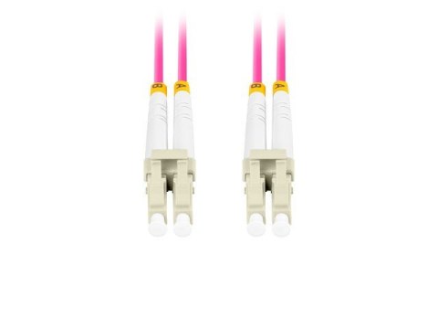 Lanberg Patchcord światłowodowy Mm Lc/Upc-Lc/Upc Duplex 3.0mm 10m fioletowy