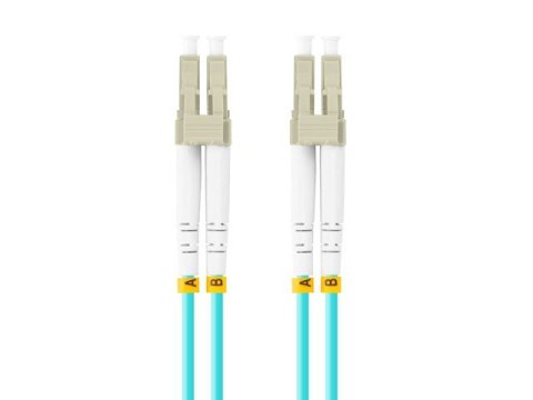 Lanberg Patchcord światłowodowy Mm Lc/Upc-Lc/Upc Duplex 3.0mm 2m Aqua