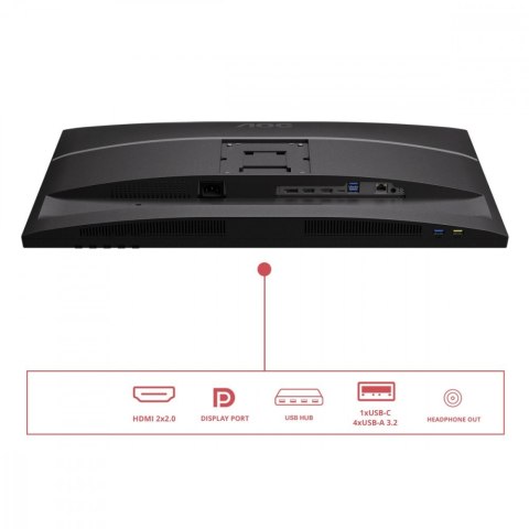 AOC Monitor 27 cali U27E4CV IPS 60Hz 4K HDMIx2 DP USB-C RJ45 Pivot Głośniki