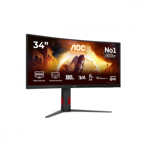 AOC Monitor 34 cale CU34G4CA VA Curved 180Hz HDMIx2 DP