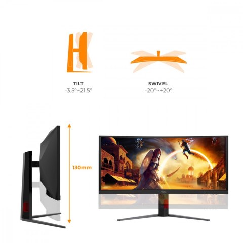AOC Monitor 34 cale CU34G4ZCA VA Curved 250Hz HDMIx2 DP HAS Głośniki