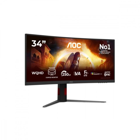 AOC Monitor 34 cale CU34G4ZCA VA Curved 250Hz HDMIx2 DP HAS Głośniki