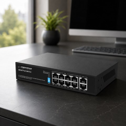 Esperanza Switch 10-portowy POE 10/100/1000 120W MATRIX ENS108