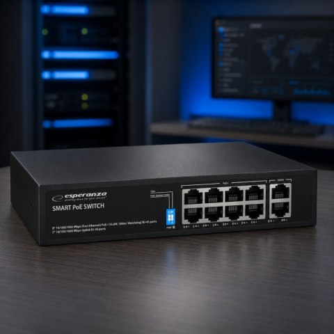 Esperanza Switch 10-portowy POE 10/100/1000 120W MATRIX ENS108